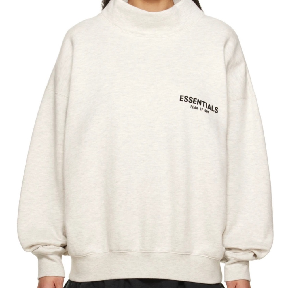 ESSENTIALS Off-White Mock Neck Sweatshirt
